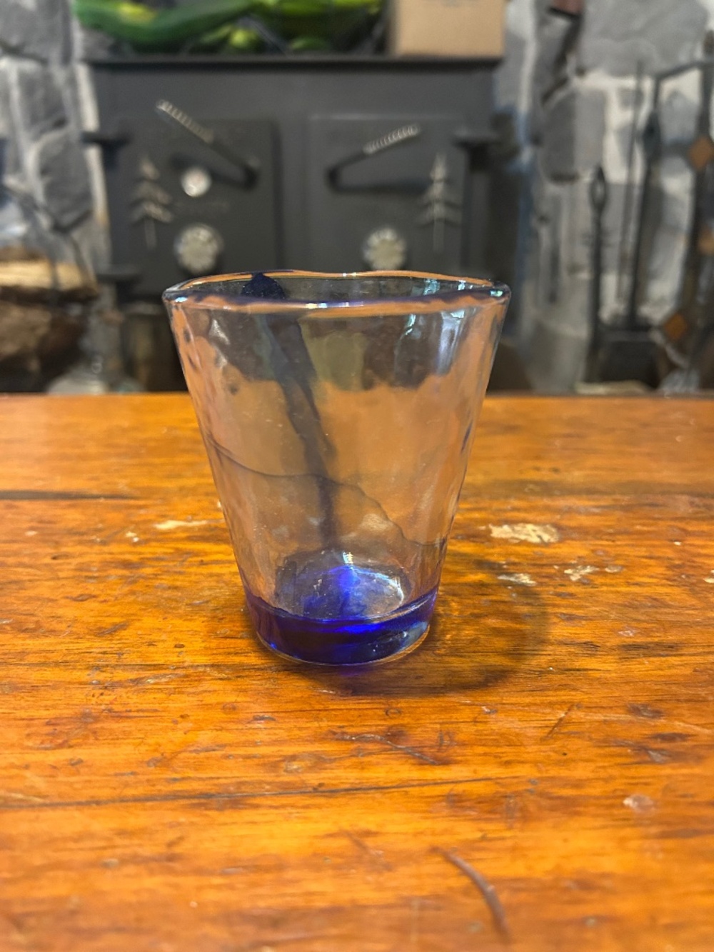 1- Bormioli Rocco Murano blue swirl 8 oz tumbler #26